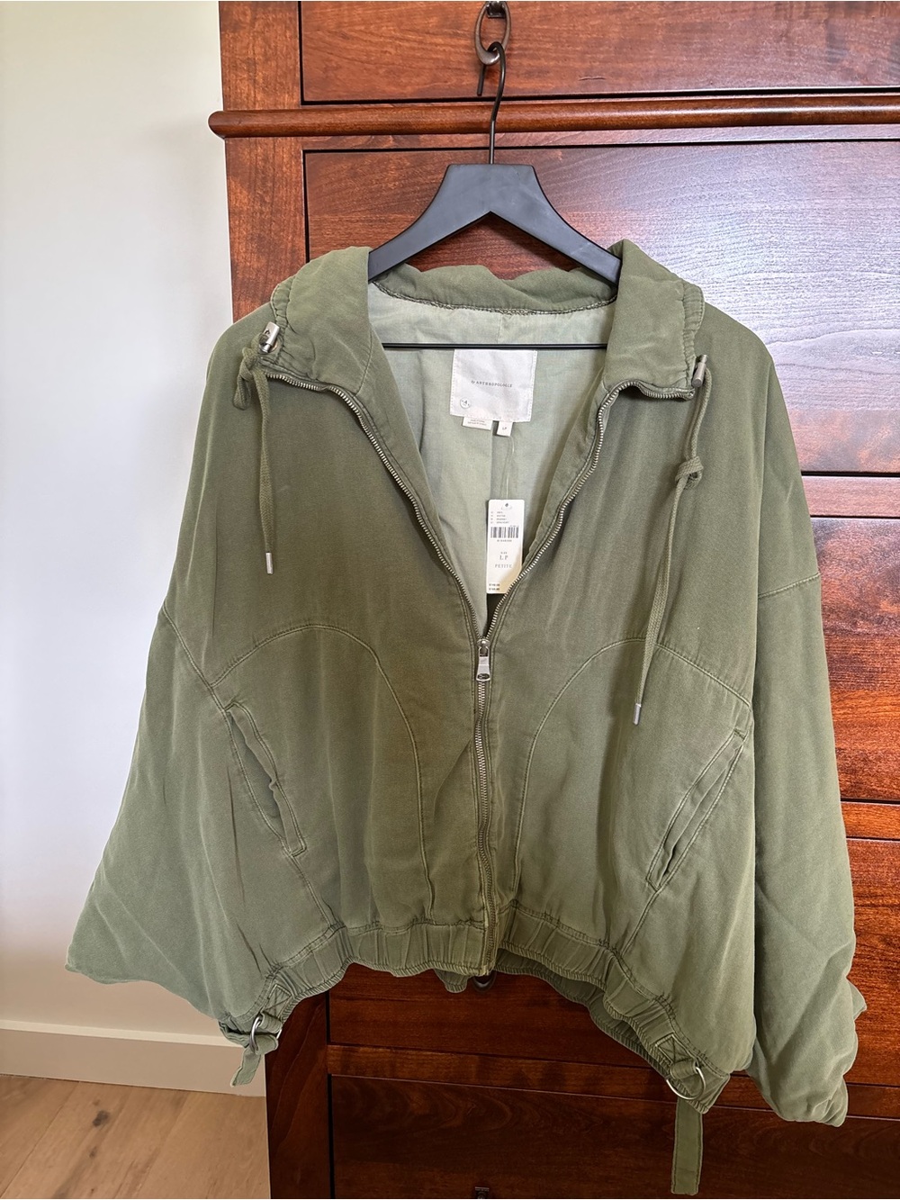 NWT ANTHROPOLOGIE Canvas Oversized Utility Jacket, Cotton,Army Green, Fall LP - Picture 15 of 15